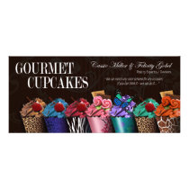 "Gourmet Designer Cupcakes" - Pastry Chef Custom Rack Cards