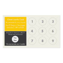 Gourmet Hot Dog Loyalty Business Card Stamp Card