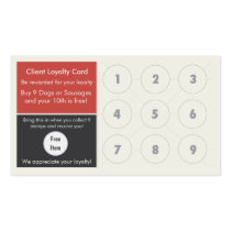 Gourmet Hot Dog Loyalty Business Card Stamp Card