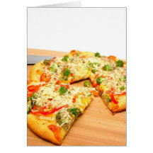 Gourmet Veggie Pizza Greeting Card
