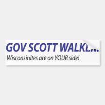 Gov Scott Walker Bumper Sticker
