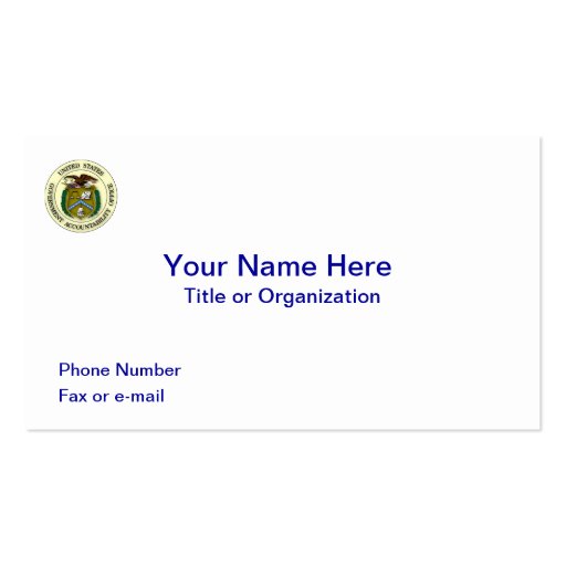 Government Accountability Office Business Card Templates