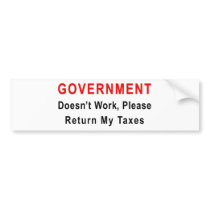Government Doesn't Work Bumper Stickers