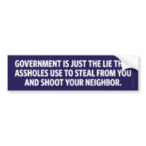 Government Is A Lie Bumper Sticker