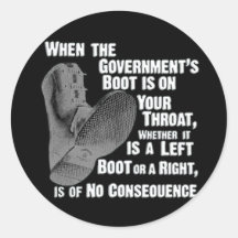 Government Jack Boot On Your Neck Sticker