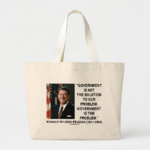 Government Not Solution To Problem Is The Problem Canvas Bags
