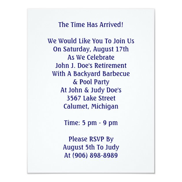 GOVERNMENT OR MILITARY RETIREMENT PARTY INVITATION