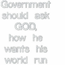 GOVERNMENT SHOULD ASK GOD embroidered sweatshirt