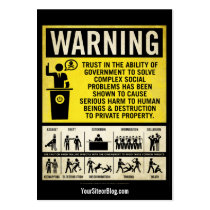 Governmet Warning Promotion Cards business cards