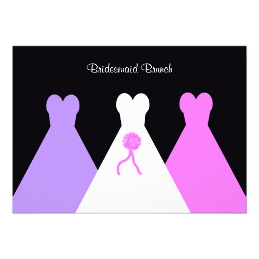 Gowns Bridesmaid Luncheon  or Brunch Invitation