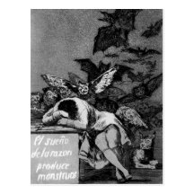 Goya Sleep of Reason Produces Monsters Postcard