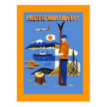 GR8 VINTAGE PACIFIC NORTHWEST TRAVEL AD ~ POSTCARD
