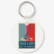 Grab a Mop and Help Clean Up America Pop Art Tee keychains