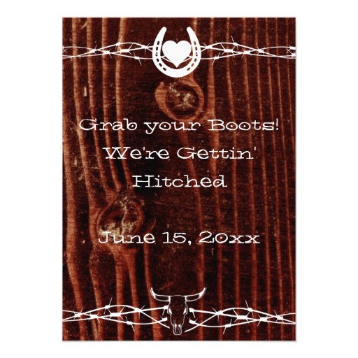 Grab your Boots Country Western Wedding Invitation