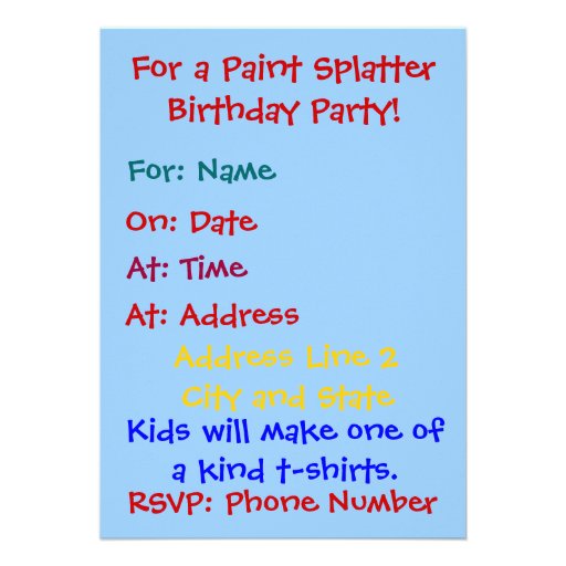 Grab your smock! Paint birthday invitations