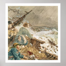 Grace Darling and her father saving the shipwrecke Print