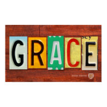 GRACE License Plate Lettering Name Sign Poster posters