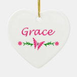 Grace (Pink Butterfly) Christmas Ornament