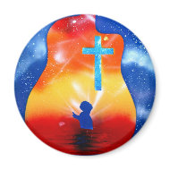 Grace spray painting man under cross magnet