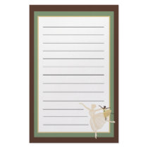 Graceful Ballerina Dancer Lined Stationery