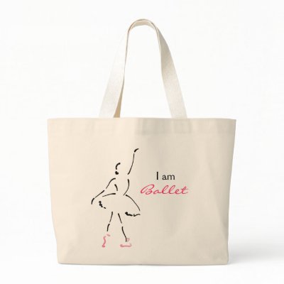 Graceful Ballet Dancer with Customizable Slogan bag