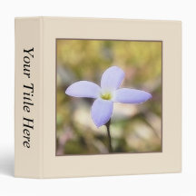 Graceful Bluet Flower 3 Ring Binder
