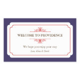Graceful border red navy blue out of town gift bag sticker