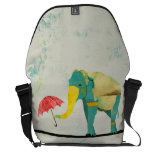 Graceful Gold Elephant Messenger Bag