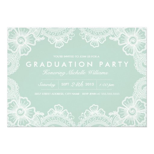 Graceful Lace Grad Party Invitation