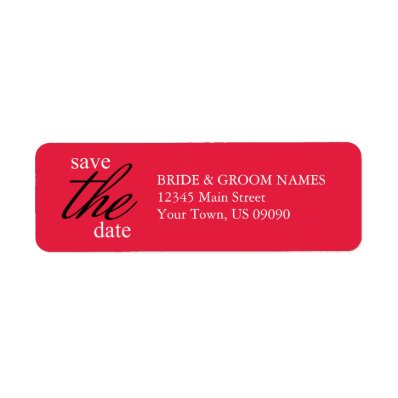 Graceful Save The Date Address Labels (Red)