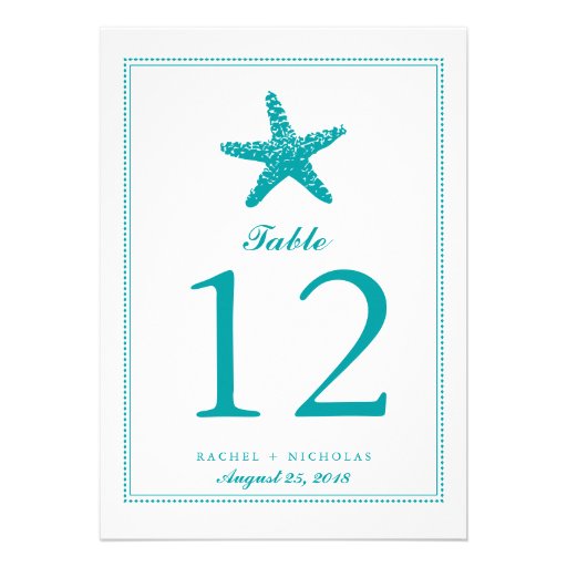 Graceful Starfish | Table Number Personalized Invites