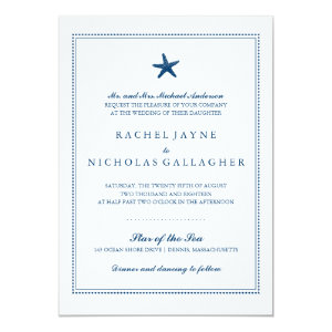 Graceful Starfish | Wedding 5x7 Paper Invitation Card