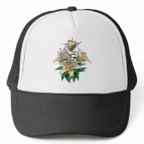 Graceful White Lilies Trucker Hat