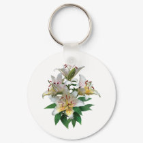 Graceful White Lilies keychains