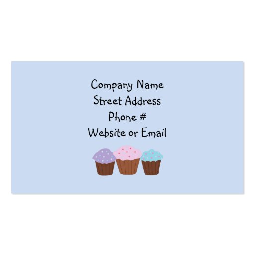 Gracefully Designed Cupcakes Business Card Templates (back side)