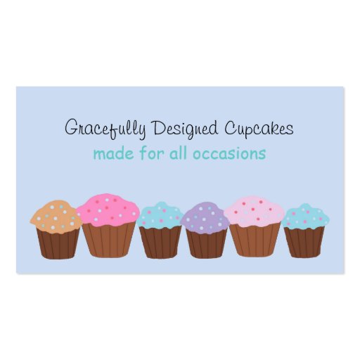 Gracefully Designed Cupcakes Business Card Templates (front side)