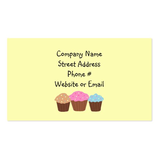 Gracefully Designed Cupcakes Business Cards (back side)
