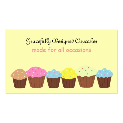 Gracefully Designed Cupcakes Business Cards (front side)
