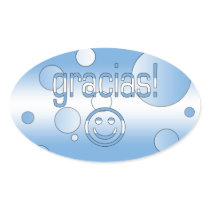 Gracias! Argentina Flag Colors Pop Art Oval Stickers