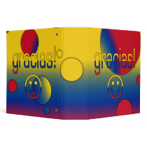 Gracias! Colombia Flag Colors Pop Art Vinyl Binders
