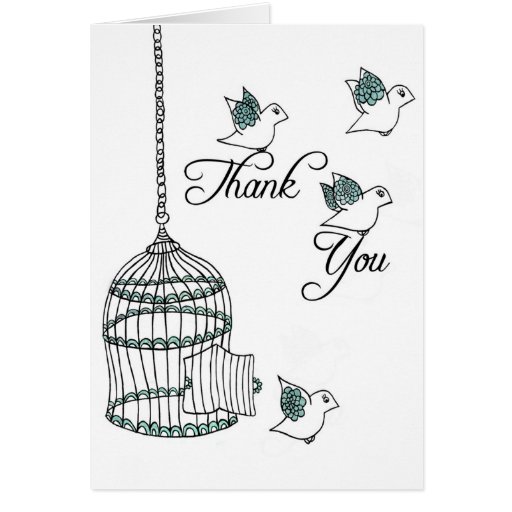 Gracias los pájaros felicitación
