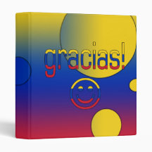 Gracias! Venezuela Flag Colors Pop Art Vinyl Binders