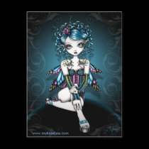 Gracie Gothic Couture Corset Fairy Postcard