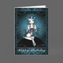 "Gracie" Gothic Couture Swallow Fairy Card