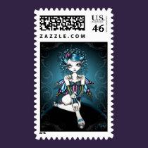 "Gracie" Gothic Couture Swallow Fairy Postage stamps