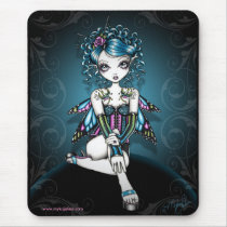 myka, jelina, gracie, faerie, fairie, fairy, faery, fae, couture, corset, gothic, angel, tattoo, teal, purple, magical, guardian, butterfly, art, Mouse pad with custom graphic design