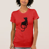Gracious Evil Black Cat Female Tee Shirts