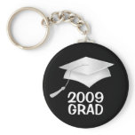 Grad 2009 Key Ring - Silver and Black Key Chains