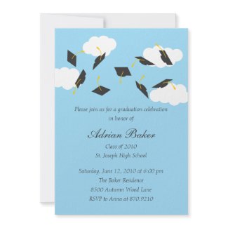 Grad Caps Graduation Party Invitation invitation