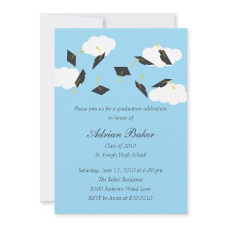 Grad Caps Graduation Party Invitation invitation